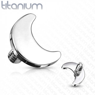 Embout de piercing Lune Titane G23 (pour tige filetage interne)