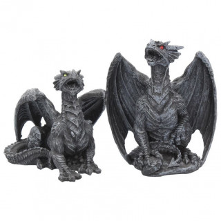 Ensemble de 2 figurines dragons "Dark Fury" par Nene Thomas (10cm)