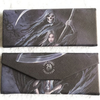 Etui  lunettes pliable  femme tenant un sablier et la Mort - Anne Stokes