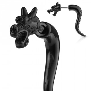 Faux carteur dragon oriental noir en acrylique