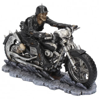 Figurine biker squelette sur moto dmoniaque - James Ryman - 20,5cm