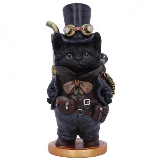 Figurine chat aventurier steampunk  chapeau (19,5cm)