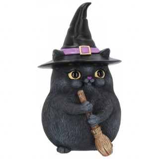 Figurine chat noir sorcier "Lucky Black Cat" - 12cm