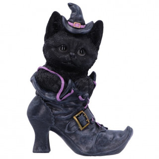 Figurine chaton sorcier dans la botte de sa maitresse (18,5cm)