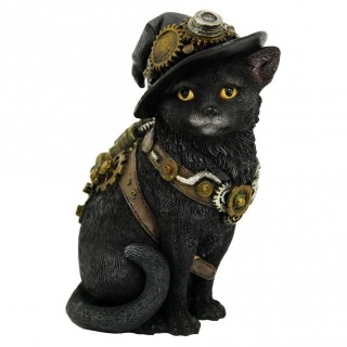 Figurine chatte steampunk  chapeau de sorcire