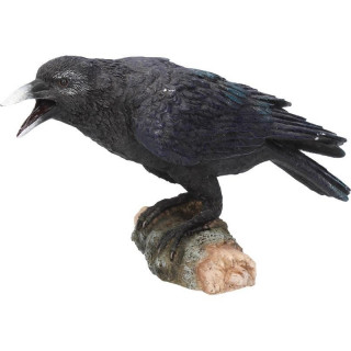 Figurine corbeau sur sa branche "Raven's Call" (20cm)
