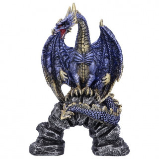 Figurine de Dragon violet sur une arche (15,5cm)