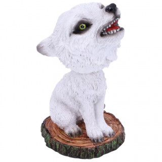 Figurine dcorative loup blanc (11cm)