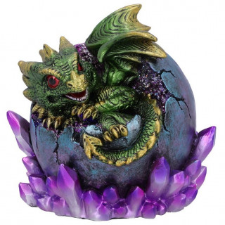 Figurine Dragon d'meraude sortant de son uf (12,5cm)