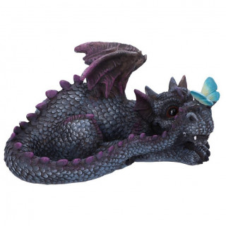 Figurine dragon mignon avec papillon (19cm)