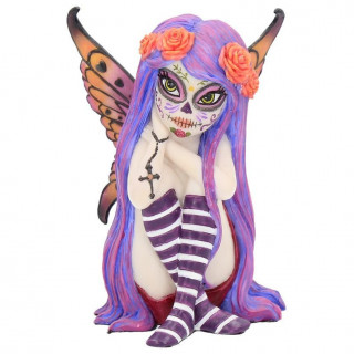 Figurine f  cheveux violets style Jour des morts "Esmerelda" (11cm)