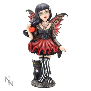 Figurine fe gothique Little Shadows "Hazel" avec son chat noir - 16cm