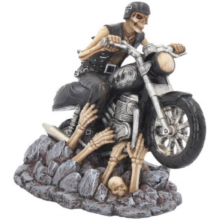 Figurine motard squelette sortant de l'enfer -  James Ryman (16cm)