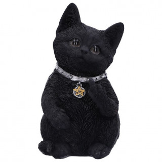 Figurine petit chat noir faisant un doigt d'honneur (16,5cm)