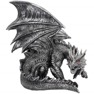 Fiigurine dragon gris aux yeux rouges "Obsidian" - Nemesis Now (25cm)