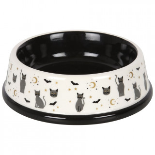 Gamelle cramique  motif chats et chauves-souris