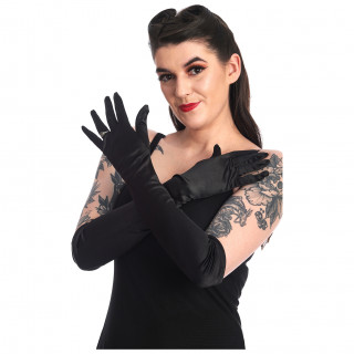 Gants femme gothiques noirs ALLEGRA OPERA - Banned