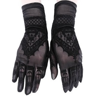 Gants femme gothiques symboles alchmiques HENNA - Restyle