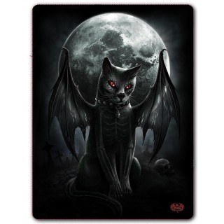 Grande couverture en molleton à chat vampire macabre (150x200cm)