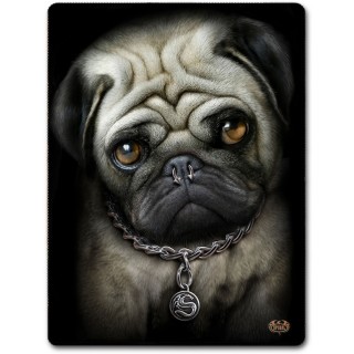 Grande couverture en molleton punk-rock  chien bulldog avec piercing au nez