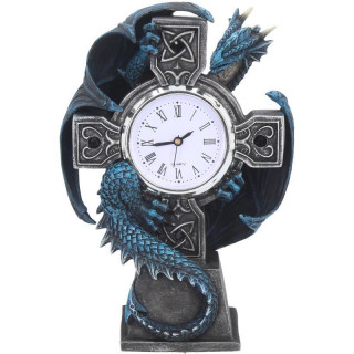 Horloge  croix noire et dragon bleu - Anne Stokes