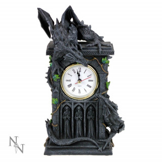 Horloge gothique  Dragons en duel Duelling Dragons Clock (26cm)