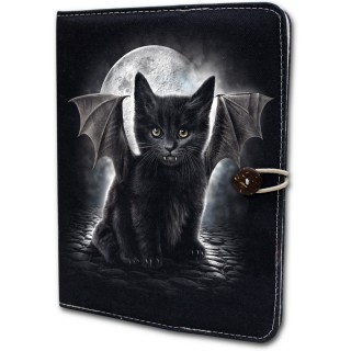 Housse porte-folio pour tablette iPad Air avec chat noir  ailes et dents de vampire