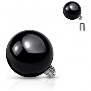 Boule de piercing en acier Noir (pour tige filetage interne)