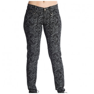 Pantalon femme noir  motif gris Amiria - Banned