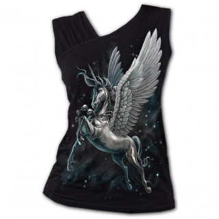 Dbardeur femme  bretelle oblique Licorne Aile avec collier de crnes