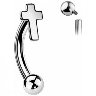 Piercing arcade Croix Latine en acier