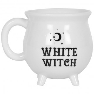 Mug blanc en forme de chaudron "White Witch" (Sorcire blanche)