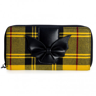 Portefeuilles tartan jaune  noeud chauve-souris - Banned