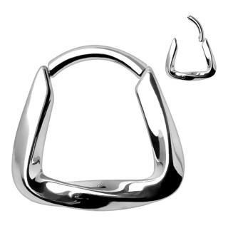 Piercing acier anneau clicker en forme de trapze twist (septum, lobe, hlix...)