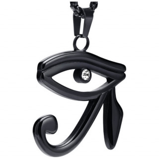 Pendentif homme Oeil d'Horus noir en acier