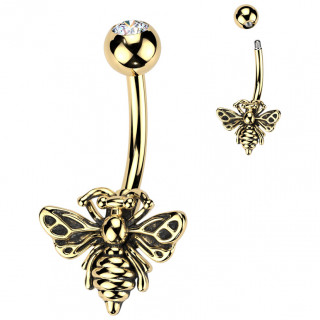 Piercing nombril dor abeille vintage