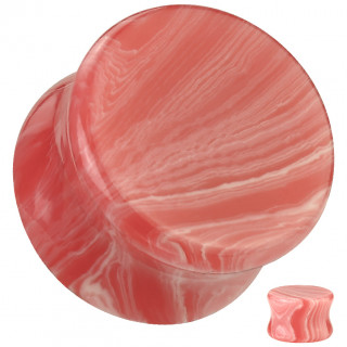 Piercing plug en pierre de dentelle rouge
