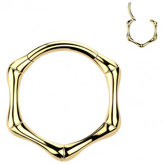 Anneau clicker en titane dor style ossements