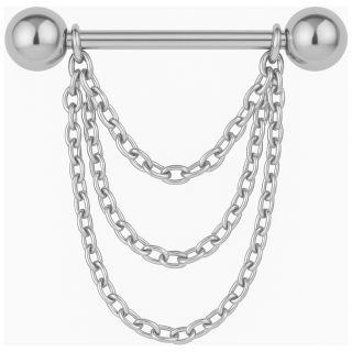 Piercing t�ton en Titane ASTM F-136 � chaine triple