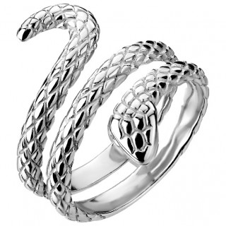 Bague en forme de serpent en acier