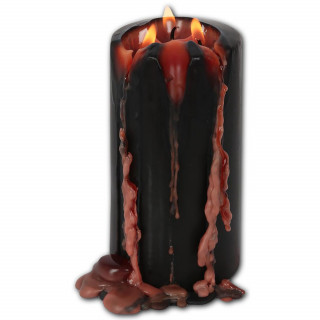 Large bougie noir à coulure style sang coagulé VAMPIRE BLOOD (15cm x 7,5cm)