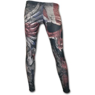 Legging femme rock avec tte de mort sur drapeau Union Jack