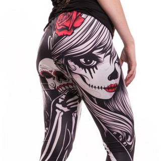 Legging goth-rock style "jour des morts" - Vixxin