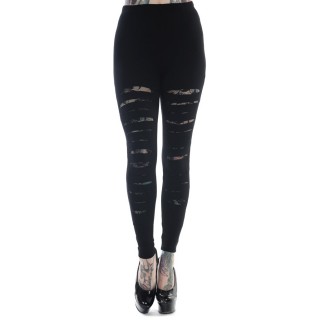 Leggings goth-rock Banned noir  jambes lacres