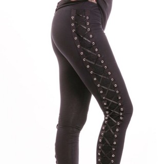 Leggings gothique-rock noir style corset - Vixxin