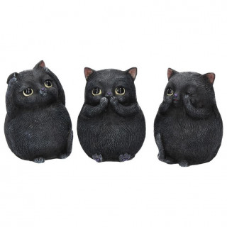Lot de 3 Figurines chats " Les sages Flins " - 8.5 cm