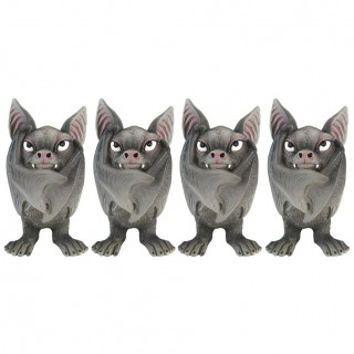 Lot de 4 Figurines famille de chauve-souris - 9mm