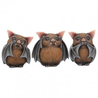 Lot de 3 Figurines " Les sages chauve-souris" - 8.5cm