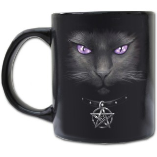 Lot de 2 Mugs gothiques avec chat noir  pentagramme