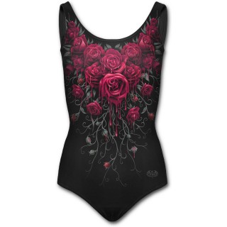 Maillot de bain femme gothique avec roses ensanglantes